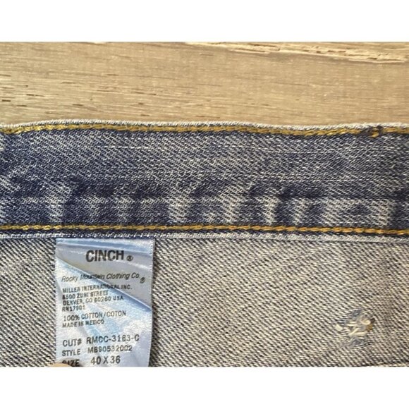 Cinch Bronze Label Jeans Mens 40x36 Blue MB90532002 Relaxed Fit Straight Leg - Picture 4 of 6